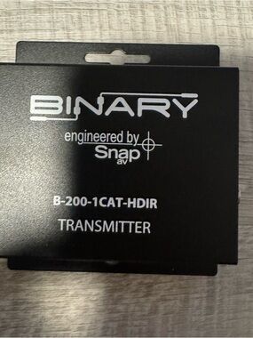 Binary B-200-1CAT-HDIR HDMI SNAP Transmitter No AC Adapter Or HDMI Cord Working